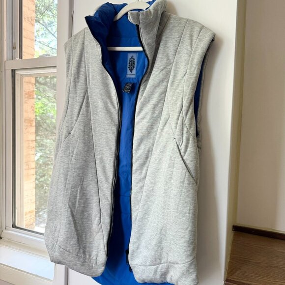 NWT Free People Movement Slalom Reversible Fleece Vest Stellar Cobalt Blue Small - Picture 7 of 15